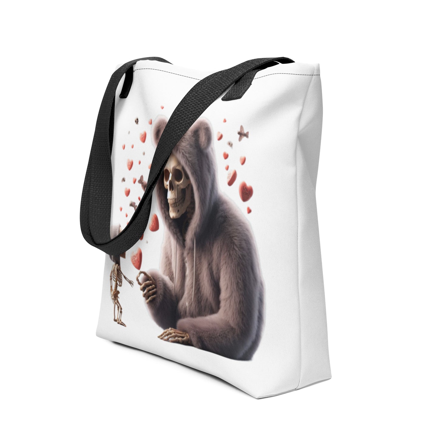 Love You Til Death – Skeleton Valentine Tote Bag | Bear Bones Brand