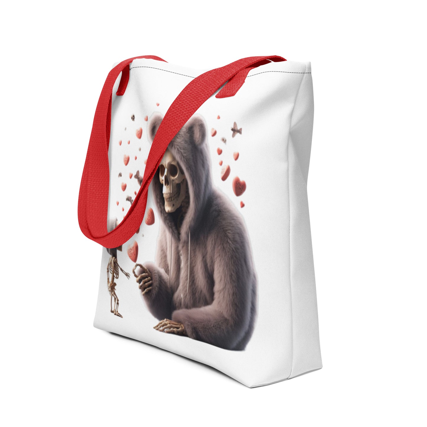 Love You Til Death – Skeleton Valentine Tote Bag | Bear Bones Brand