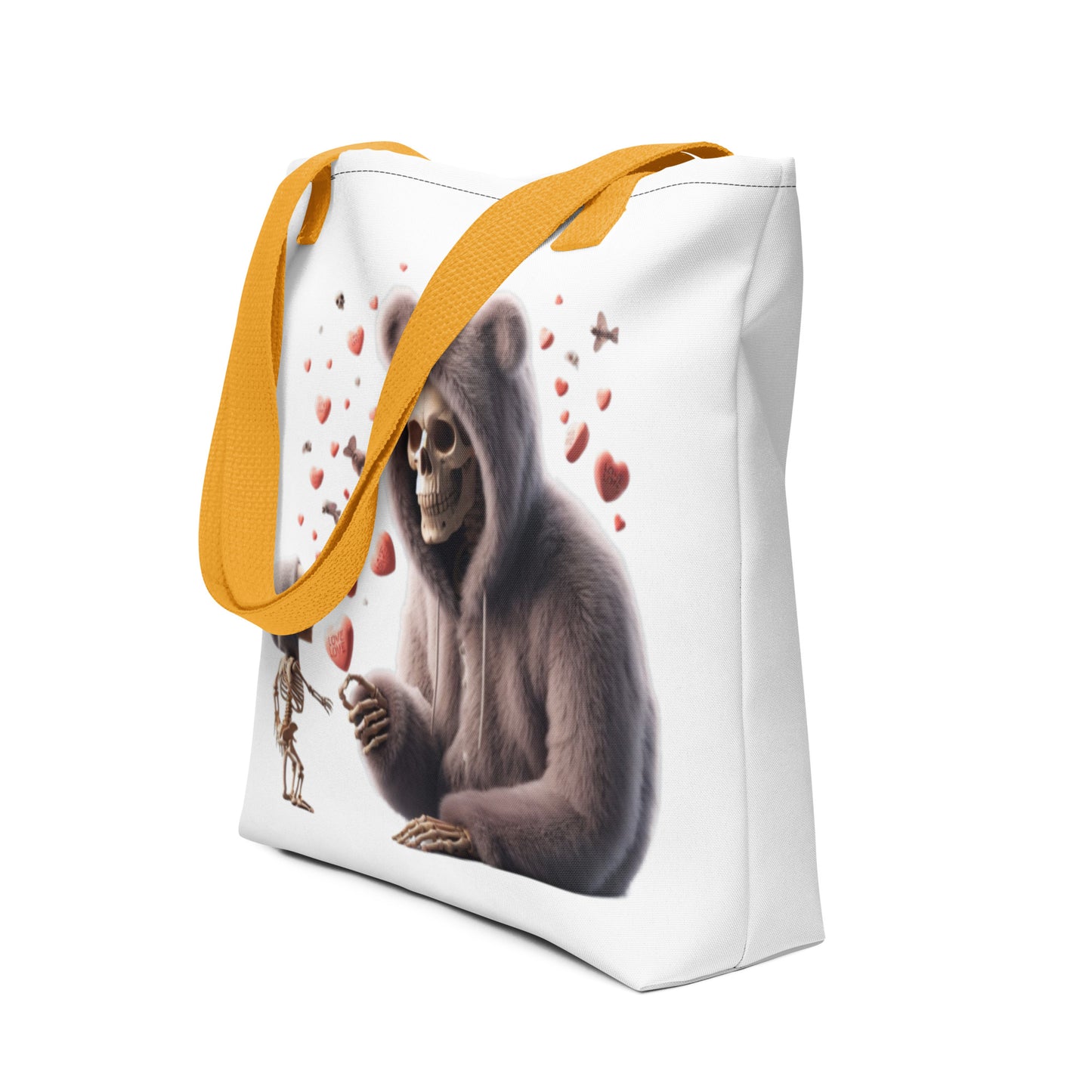 Love You Til Death – Skeleton Valentine Tote Bag | Bear Bones Brand