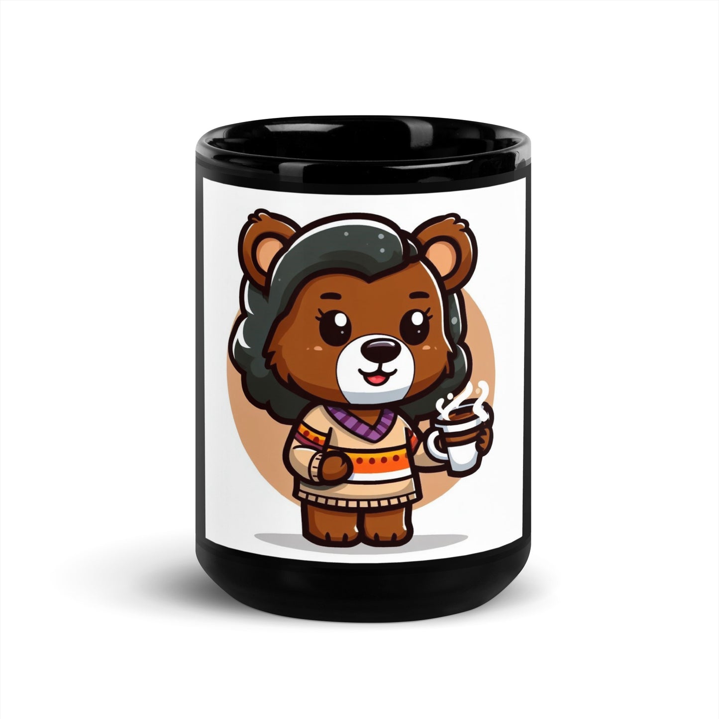 Mama Bear Coffee Mug – Glossy Black Ceramic for Coffee & Tea Lovers | Bear Bones Brand