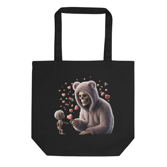 Love You Til Death – Valentine Skeleton Tote Bag | Bear Bones Brand