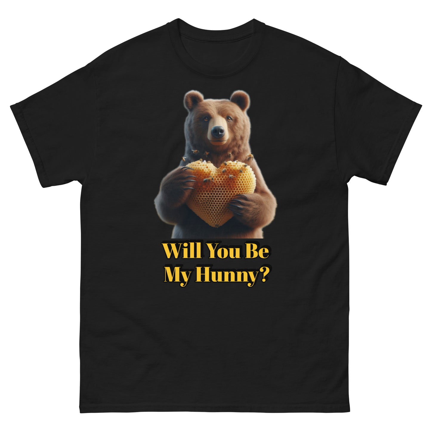 Will You Bee My Hunny? – Valentine Bear Men’s Classic Tee | Bear Bones Brand