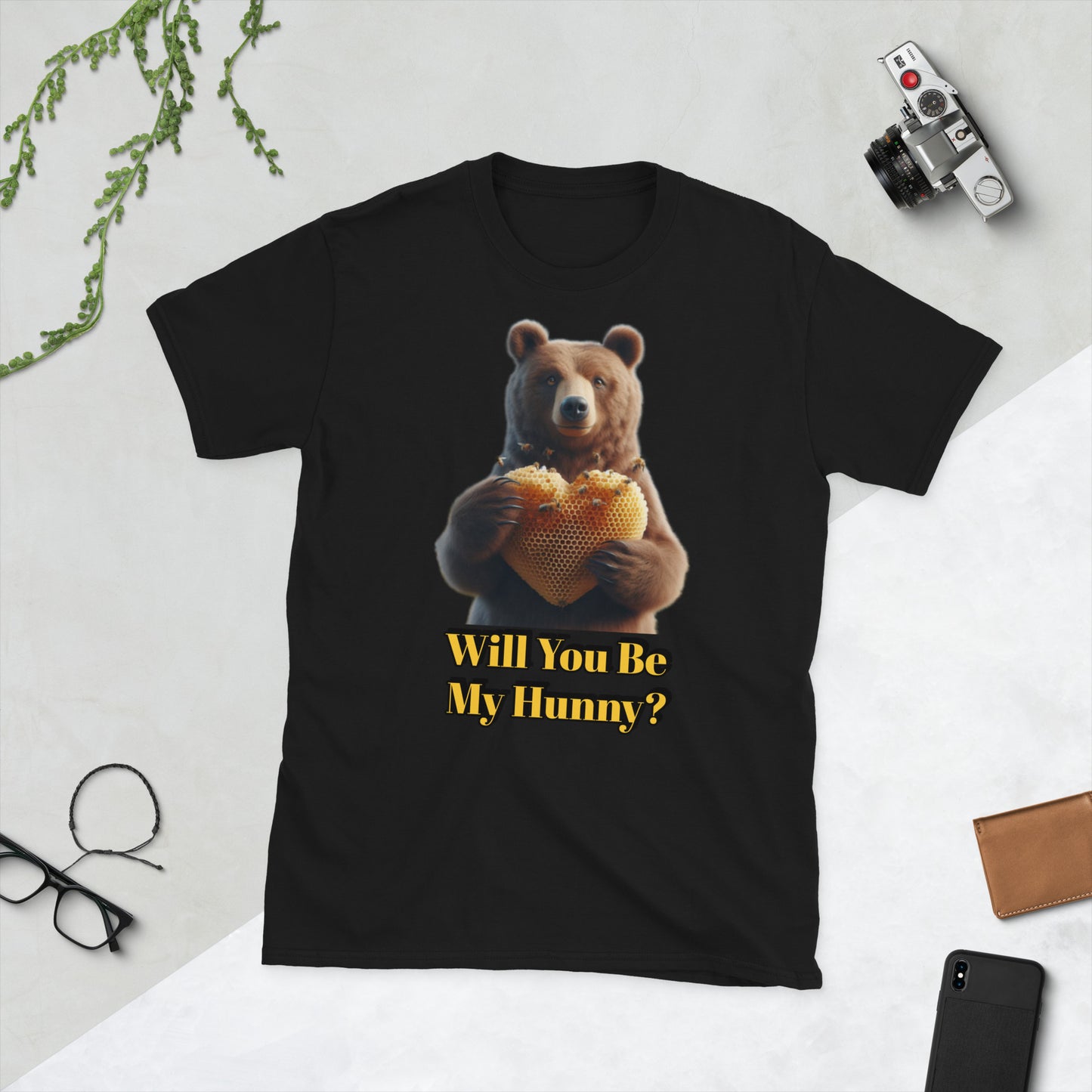 Will You Bee My Hunny? – Valentine Short-Sleeve T-Shirt | Bear Bones Brand