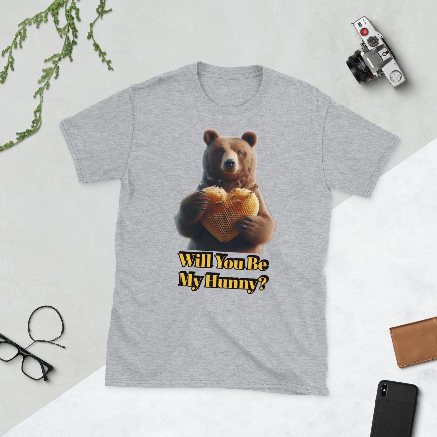 Will You Bee My Hunny? – Valentine Short-Sleeve T-Shirt | Bear Bones Brand