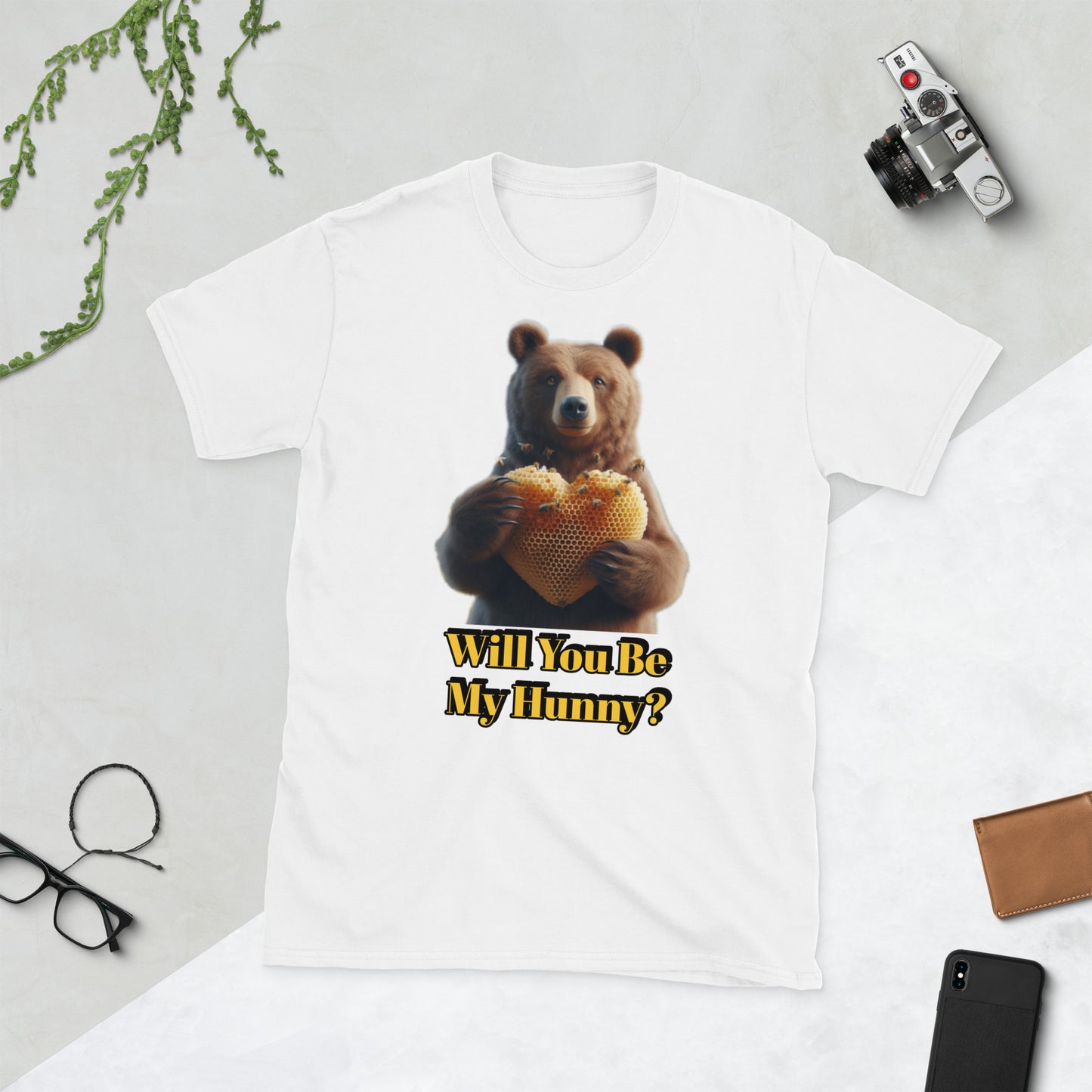 Will You Bee My Hunny? – Valentine Short-Sleeve T-Shirt | Bear Bones Brand