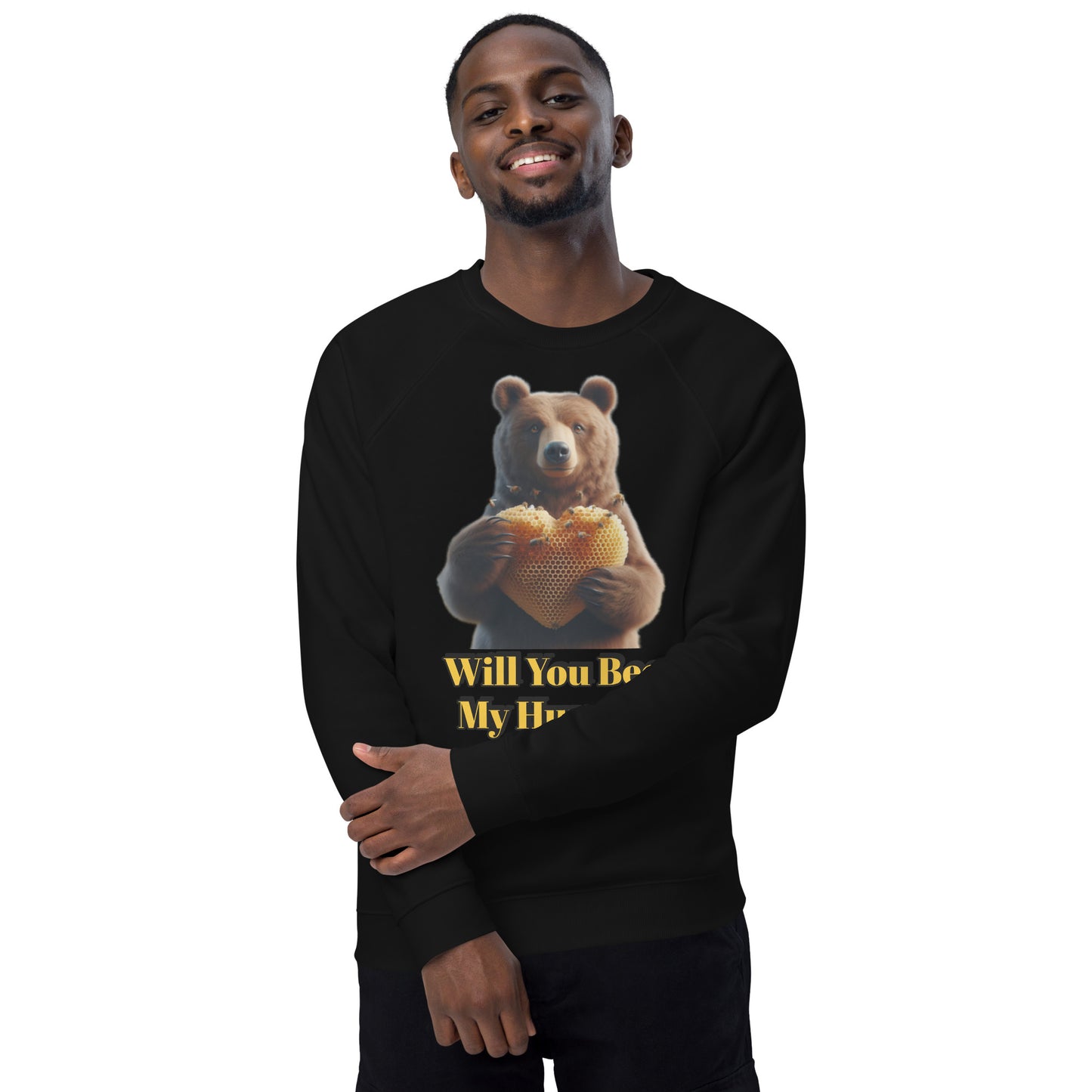 Will You Bee My Hunny? – Organic Valentine Bear Sweatshirt | Bear Bones Brand
