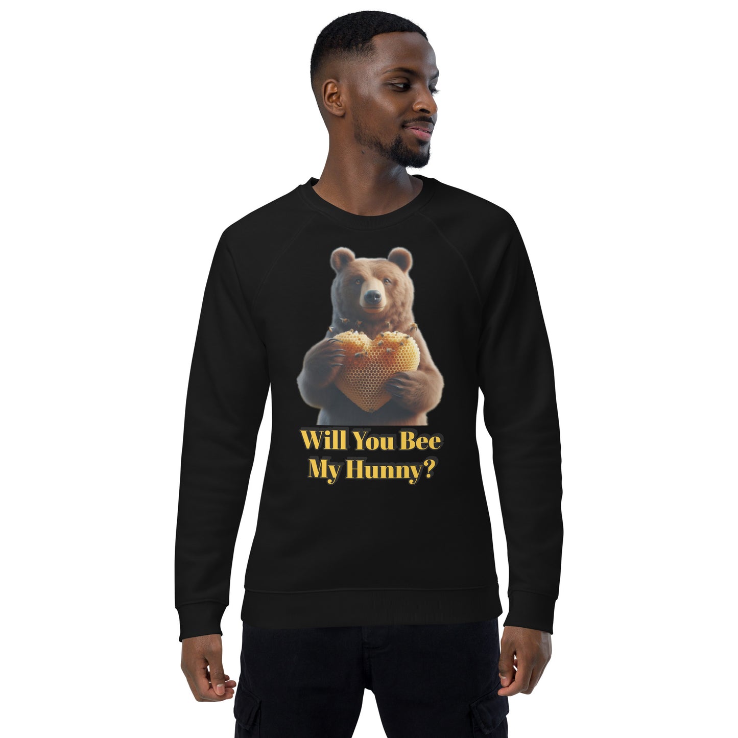 Will You Bee My Hunny? – Organic Valentine Bear Sweatshirt | Bear Bones Brand