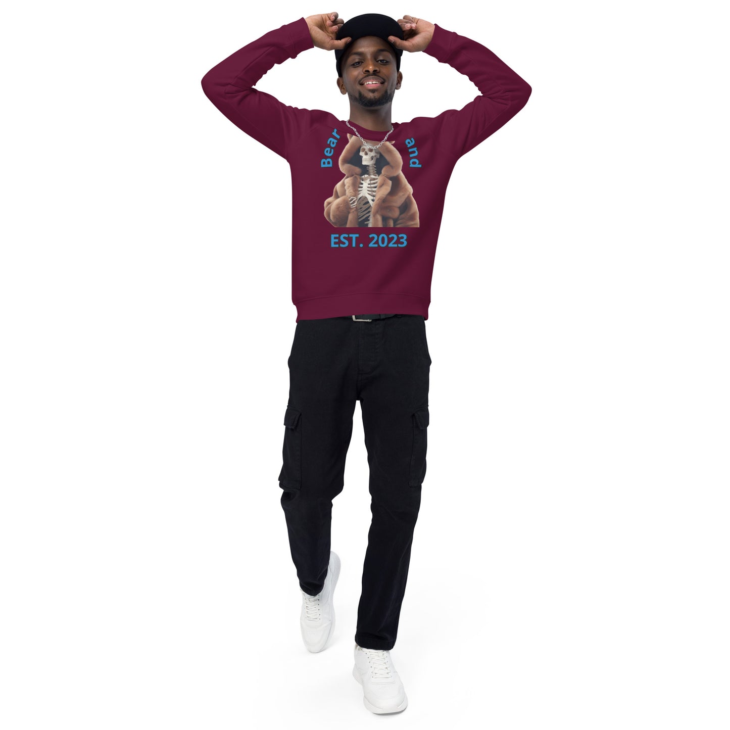 Bear Bones Organic Raglan Sweatshirt – Unisex Pullover Featuring Barry B.