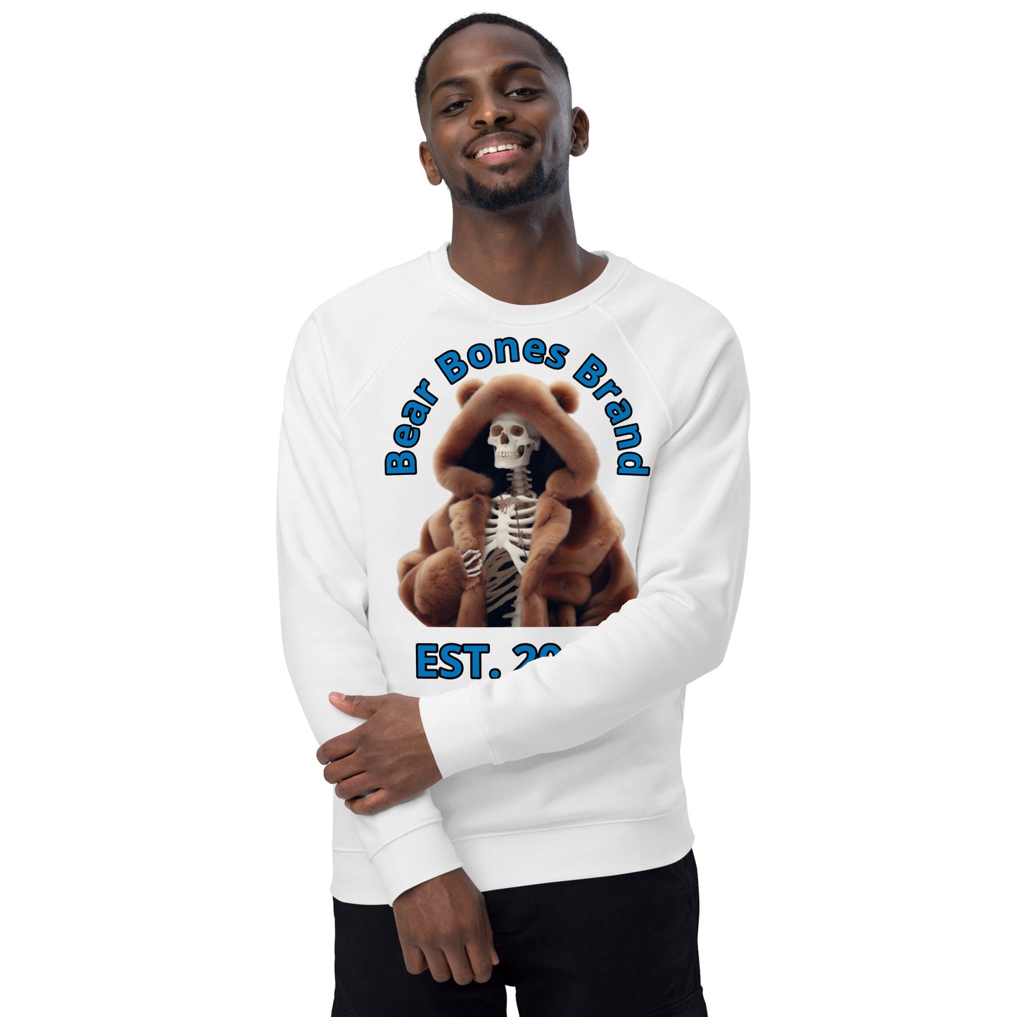 Bear Bones Organic Raglan Sweatshirt – Unisex Pullover Featuring Barry B.