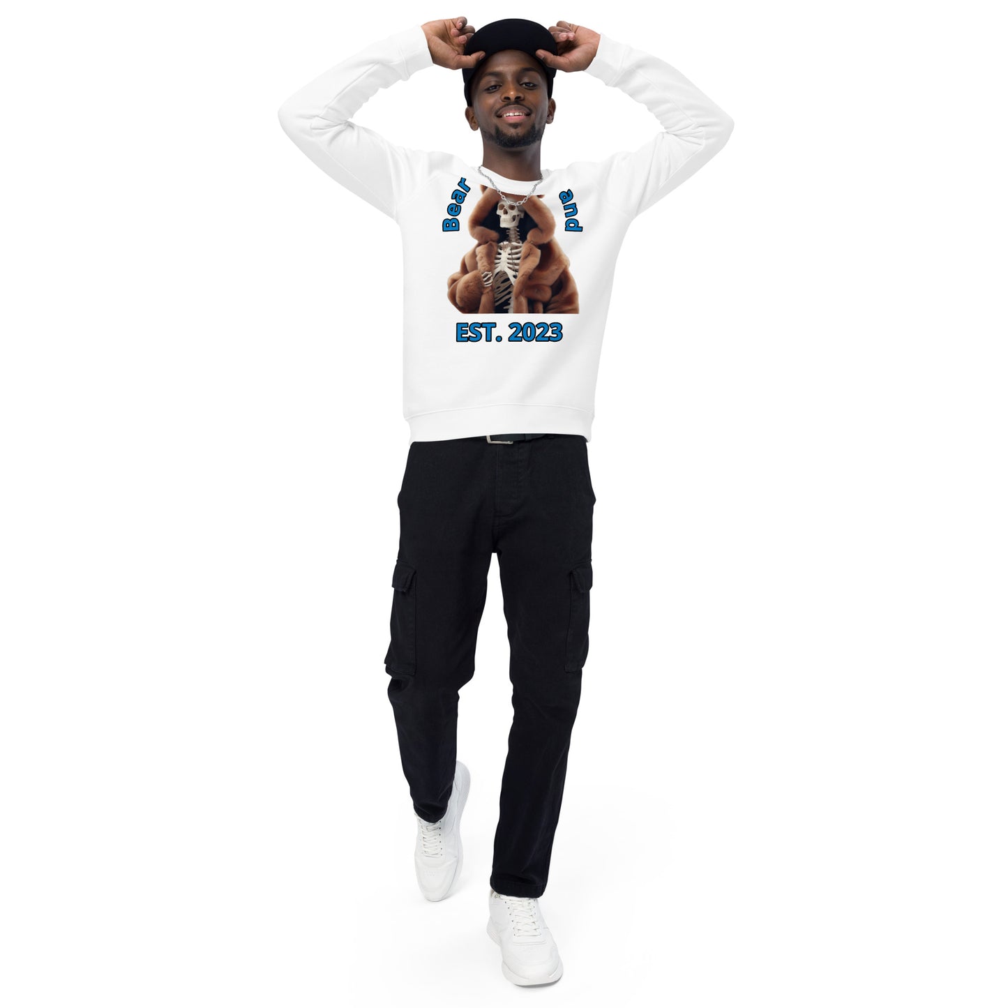 Bear Bones Organic Raglan Sweatshirt – Unisex Pullover Featuring Barry B.