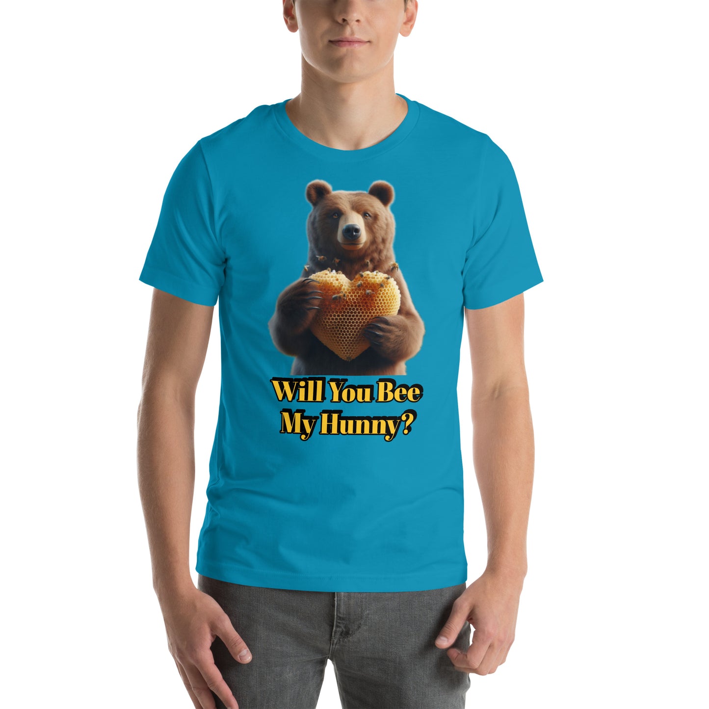 Will You Bee My Hunny? – Valentine Bear T-Shirt | Bear Bones Brand