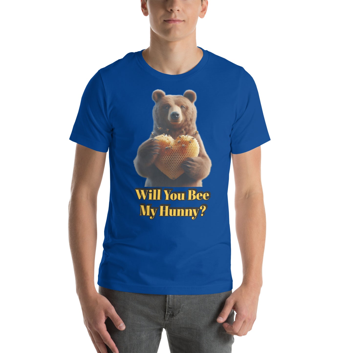 Will You Bee My Hunny? – Valentine Bear T-Shirt | Bear Bones Brand