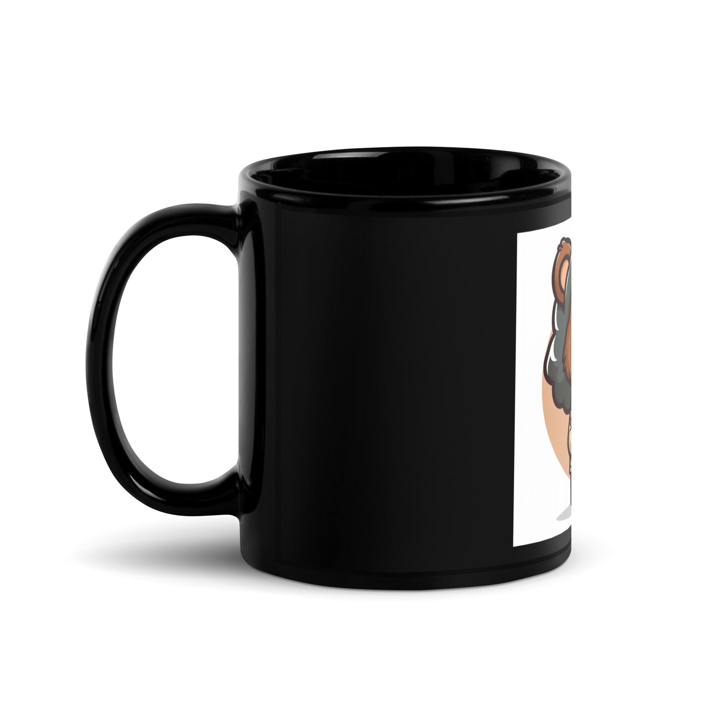 Mama Bear Coffee Mug - Glossy Black Ceramic for Coffee and Tea Lovers