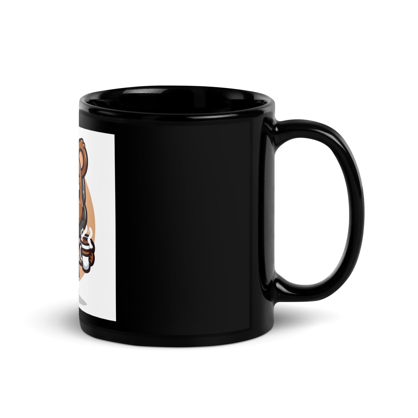 Mama Bear Coffee Mug - Glossy Black Ceramic for Coffee and Tea Lovers