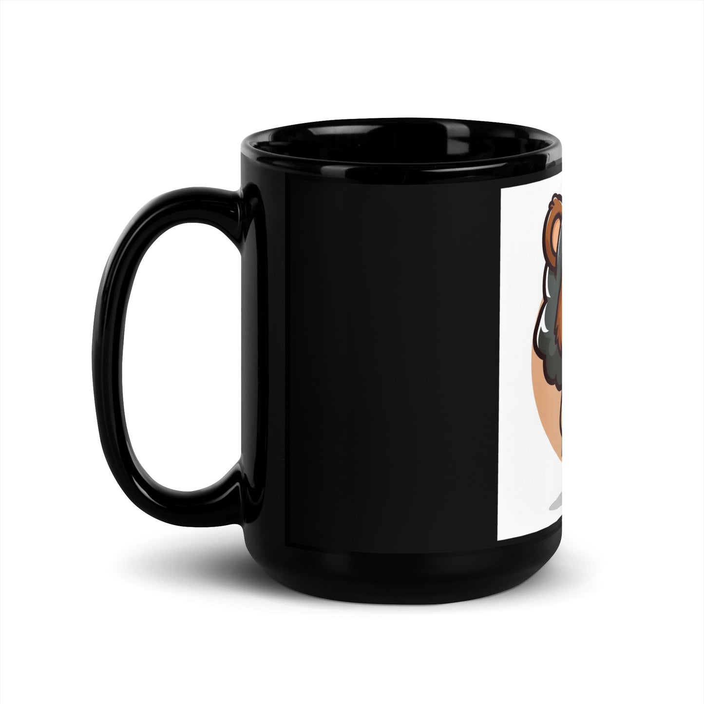 Mama Bear Coffee Mug - Glossy Black Ceramic for Coffee and Tea Lovers