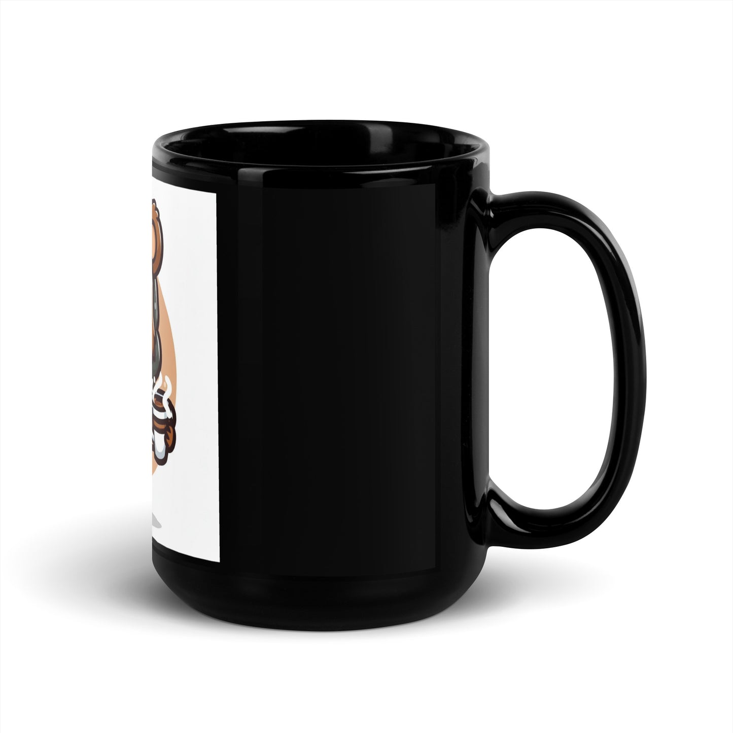 Mama Bear Coffee Mug - Glossy Black Ceramic for Coffee and Tea Lovers