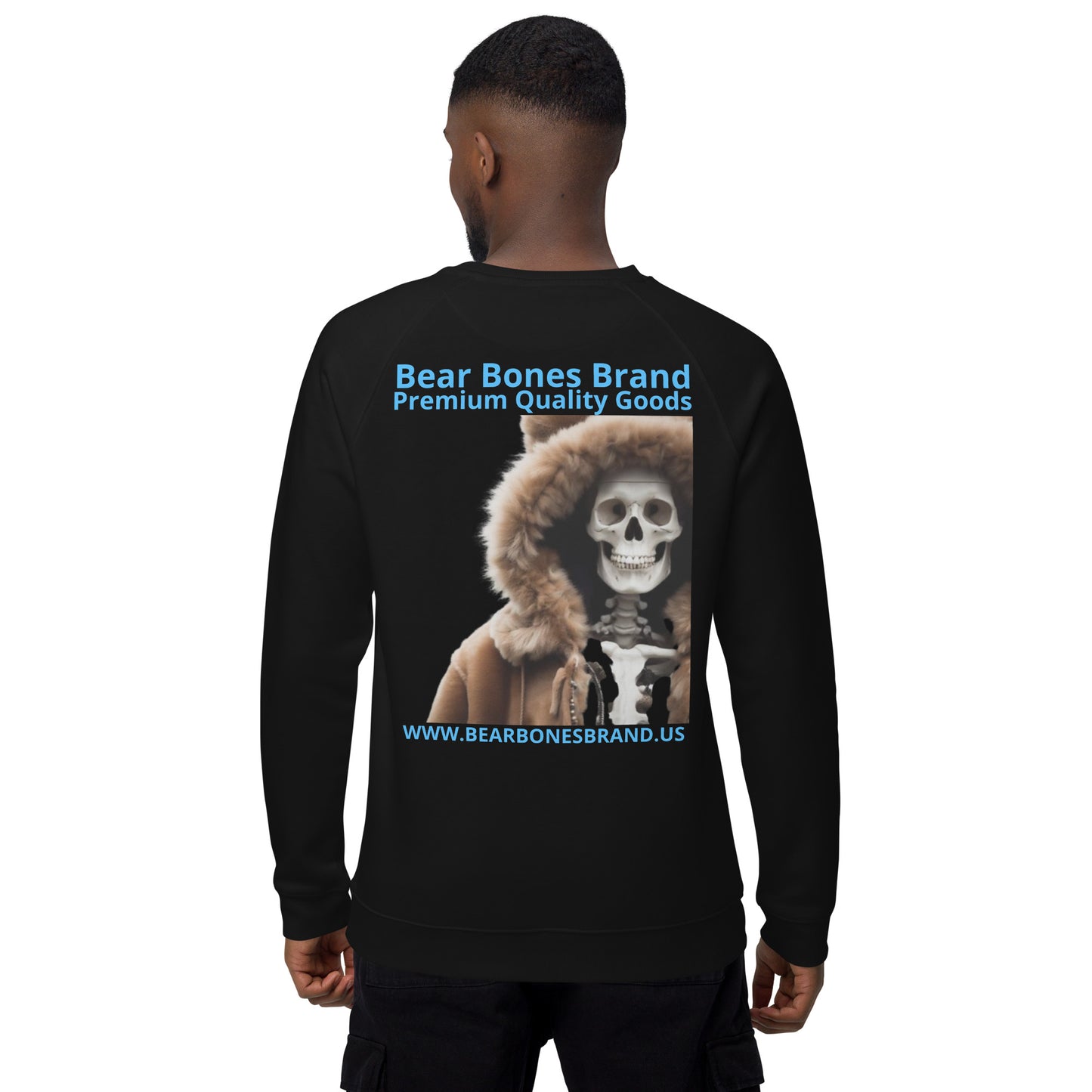 Bear Bones Unisex Organic Raglan Sweatshirt