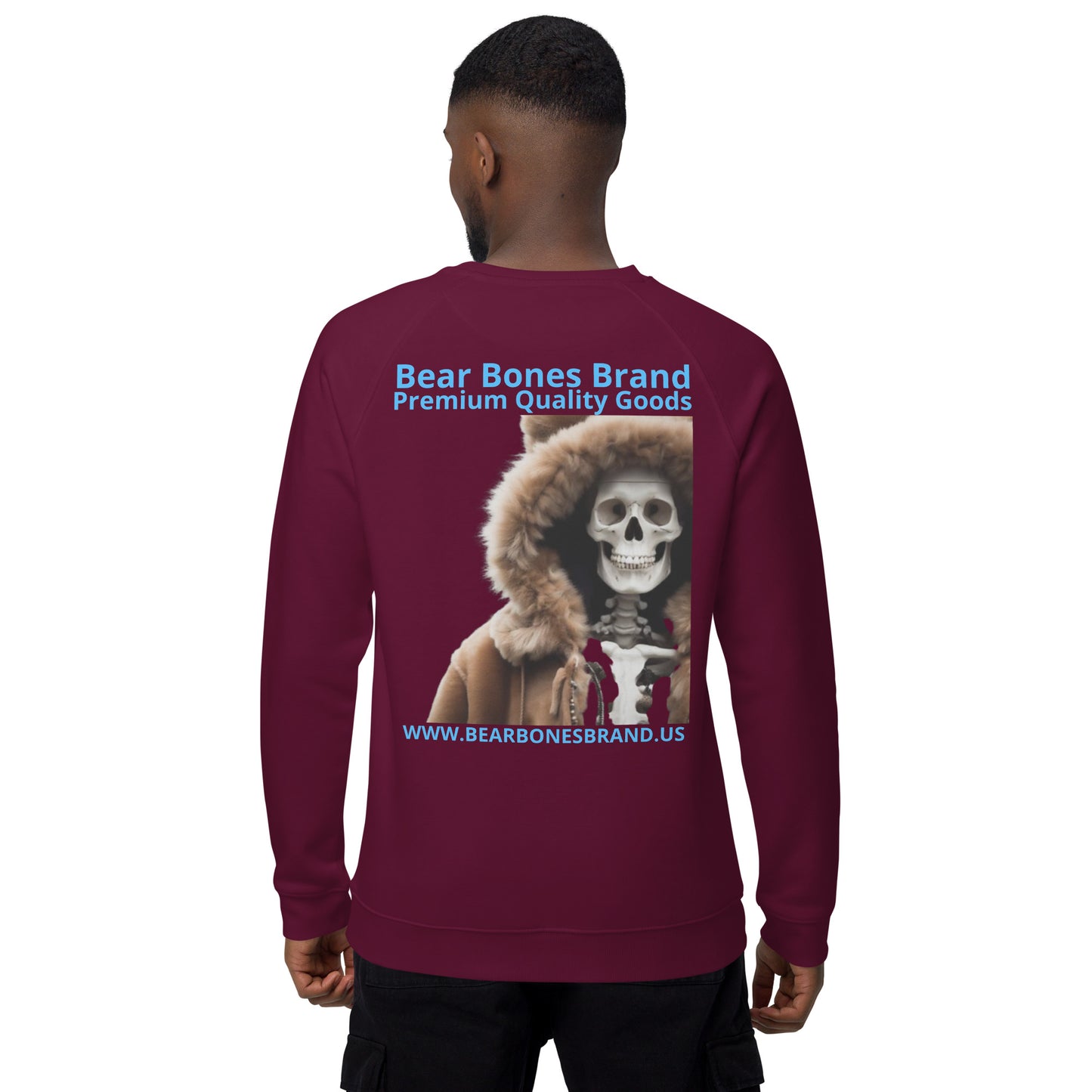 Bear Bones Unisex Organic Raglan Sweatshirt