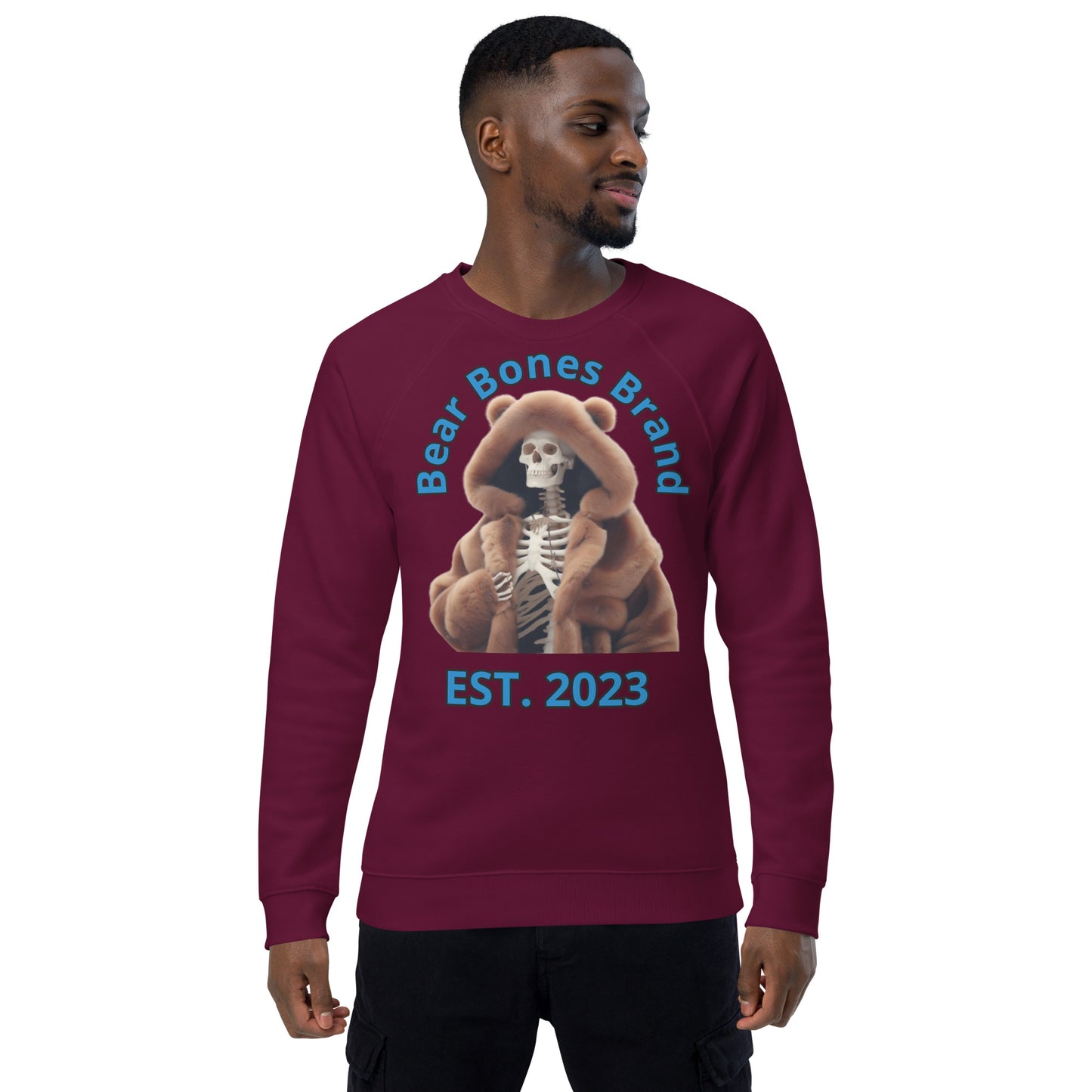 Bear Bones Unisex Organic Raglan Sweatshirt