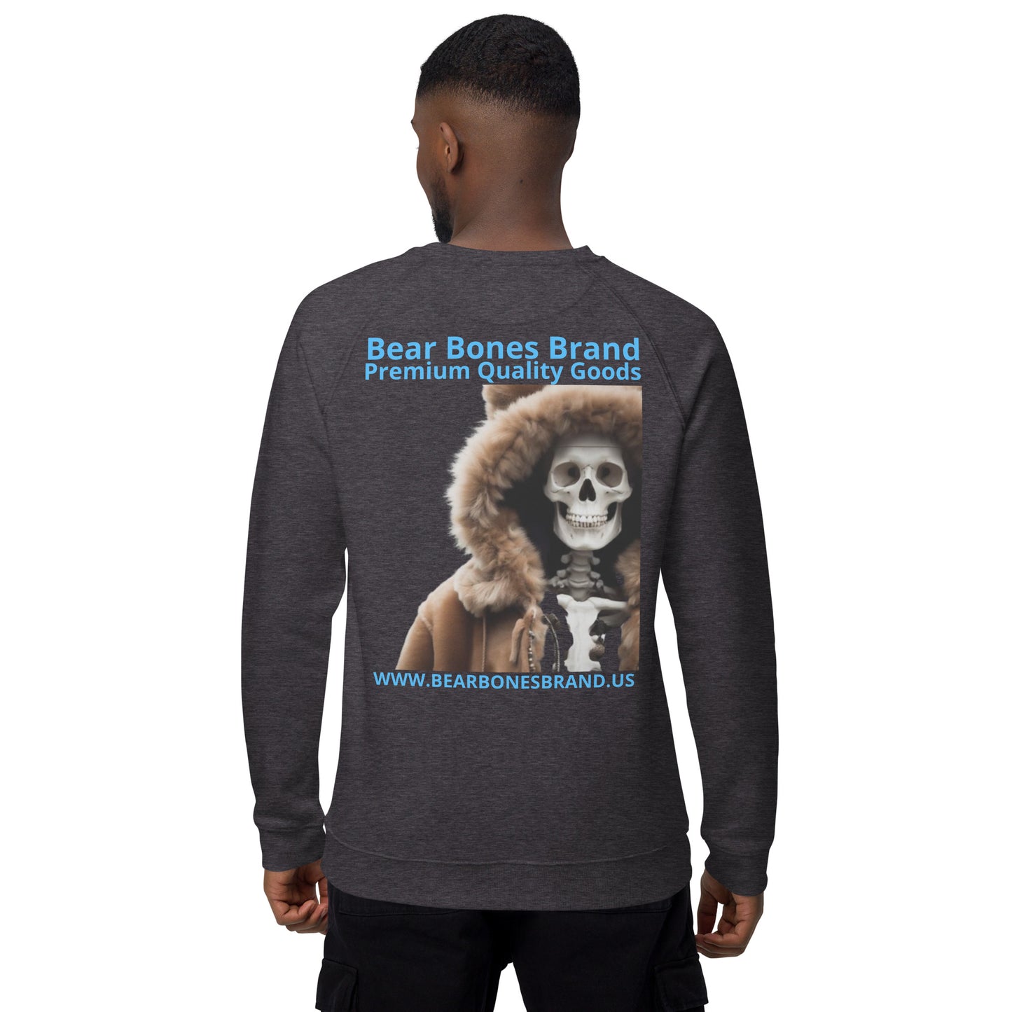 Bear Bones Unisex Organic Raglan Sweatshirt