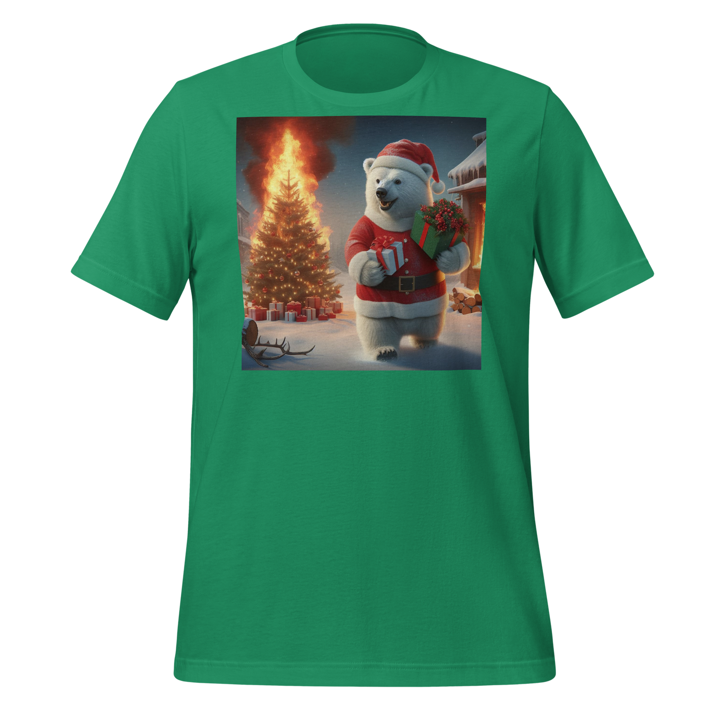 Polar Bear Santa Unisex t-shirt