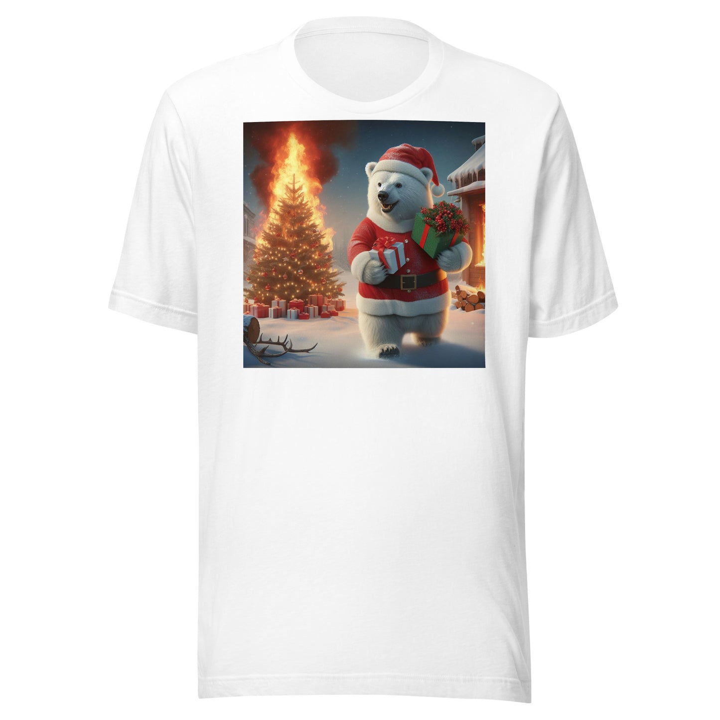 Polar Bear Santa Unisex t-shirt